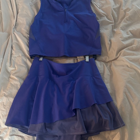 Athleta Dresses & Skirts - Athleta Mesh Top & Skirt Set (purple) top L skirt M